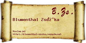 Blumenthal Zsóka névjegykártya